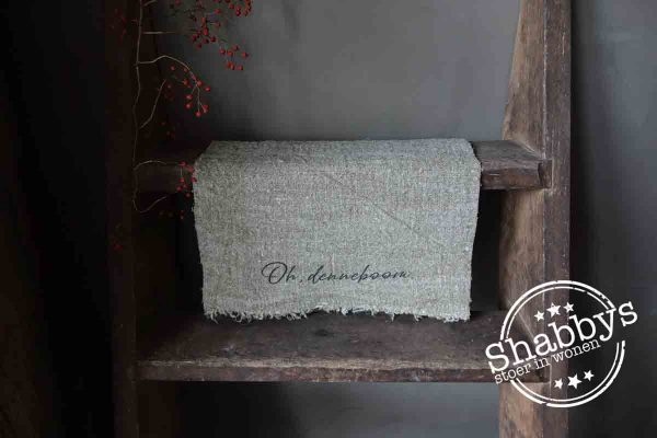 Linnen shabby doek kerst met oh denneboom opdruk - Afbeelding 2