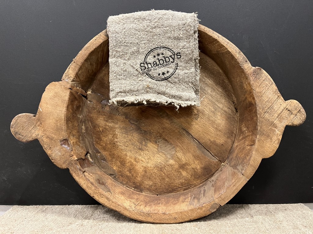 Oude originele houten schaal chapati