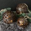 metalen (kerst) bollen set van 3