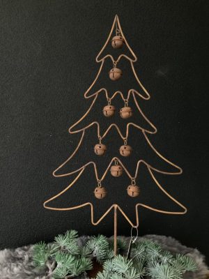 roestkleurige kerstboom met belletjes